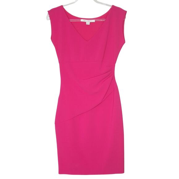 Diane Von Furstenberg Pink Bevin Sheath Dress Womens 2 Corpcore Work Barbie - Picture 1 of 16